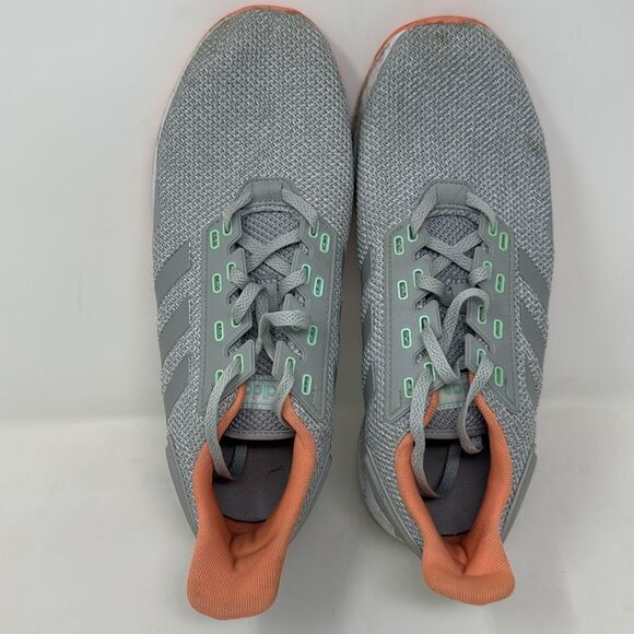 Adidas Cloud-foam sneakers, women’s US 10, gray/peach/seafoam green, preowned - Picture 3 of 11